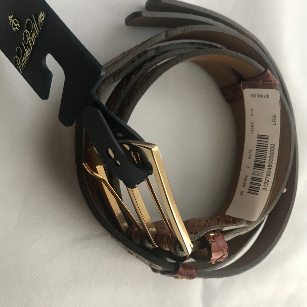 NEW Brooks Brothers Authentic Python Leather Belt - Picture 2 of 11